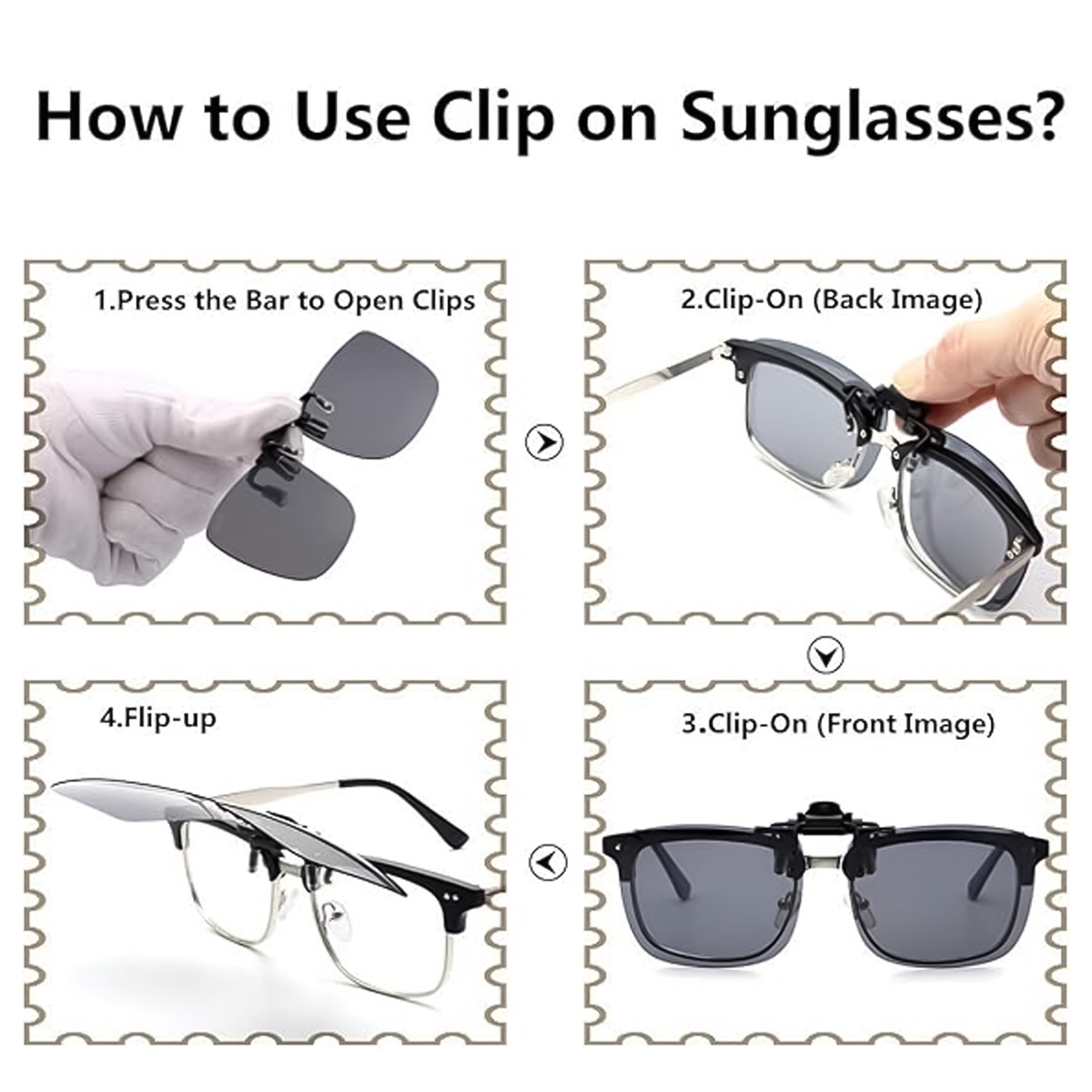 Clip On Sunglasses – Polarised Clip On Flip Style Sunglasses UV400 Polarized driving Fishing cycling