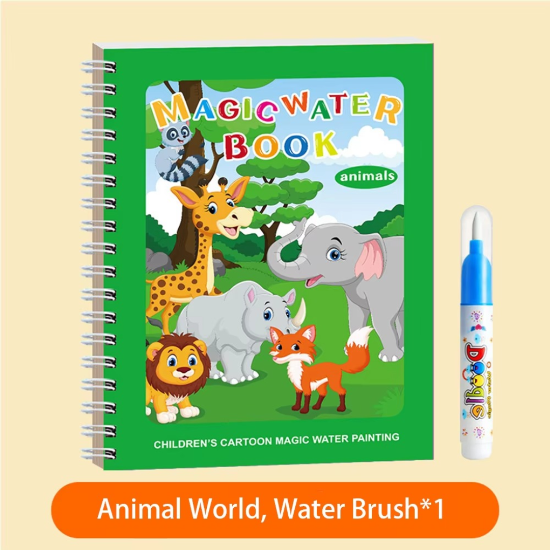 Magic Self Erasing Water Painting Book Set with Water Brush (Set of 6)