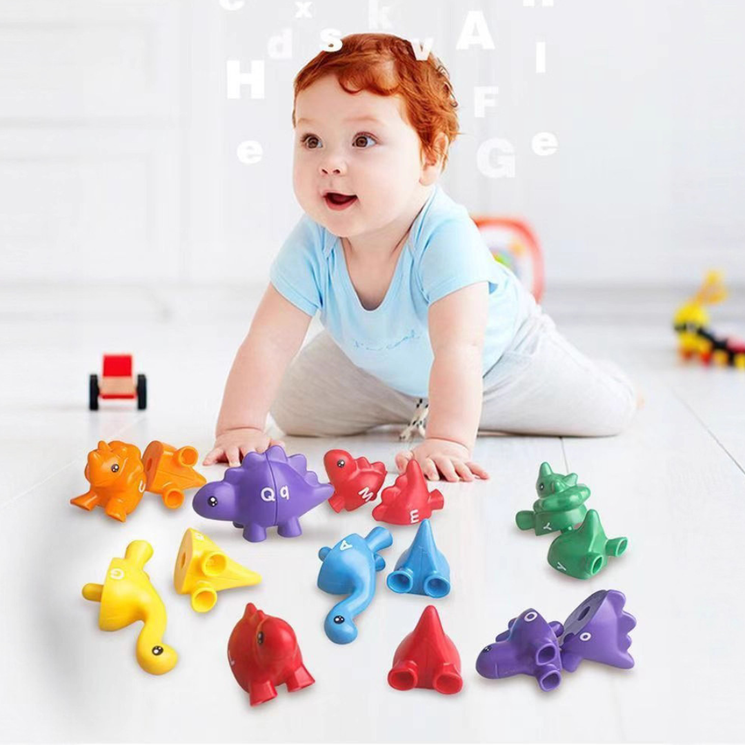 Educational Montessori colours dinosaur sorting game set