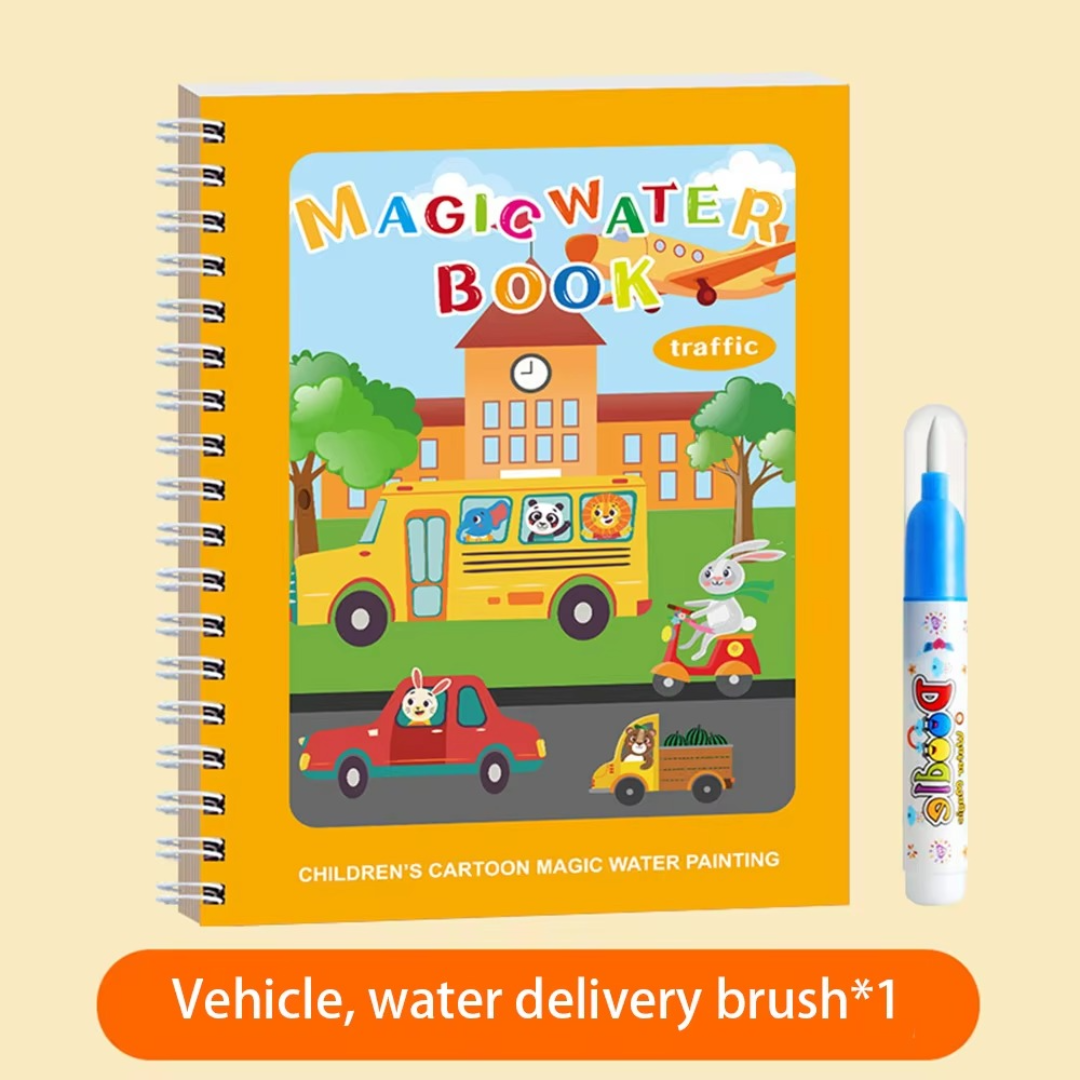 Magic Self Erasing Water Painting Book Set with Water Brush