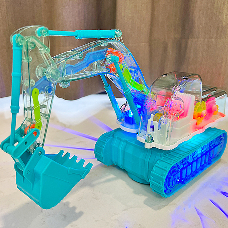 Dancing and glowing musical excavator