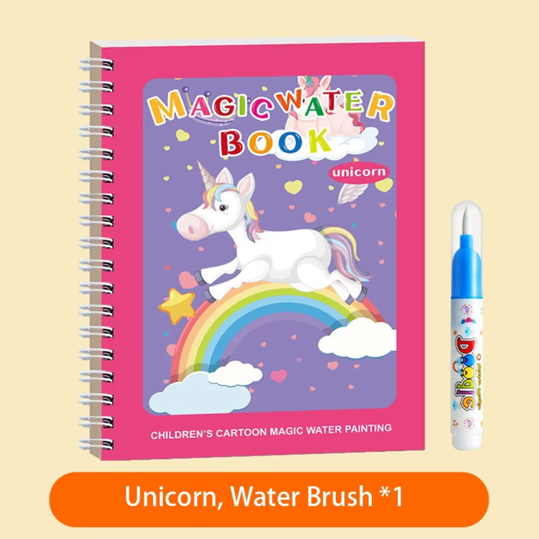 Magic Self Erasing Water Painting Book Set with Water Brush (Set of 6)