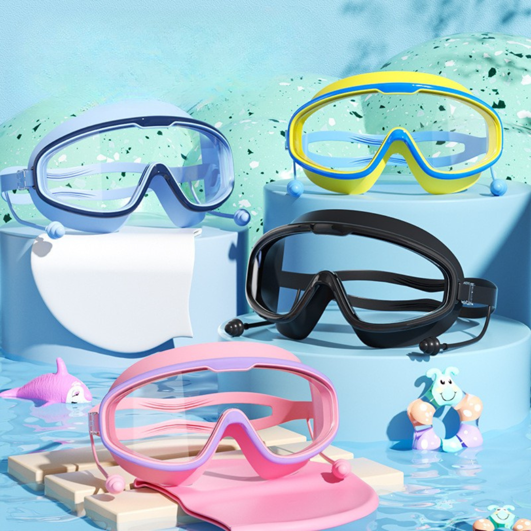 Kids Swimming goggles with large frames and anti-fog system
