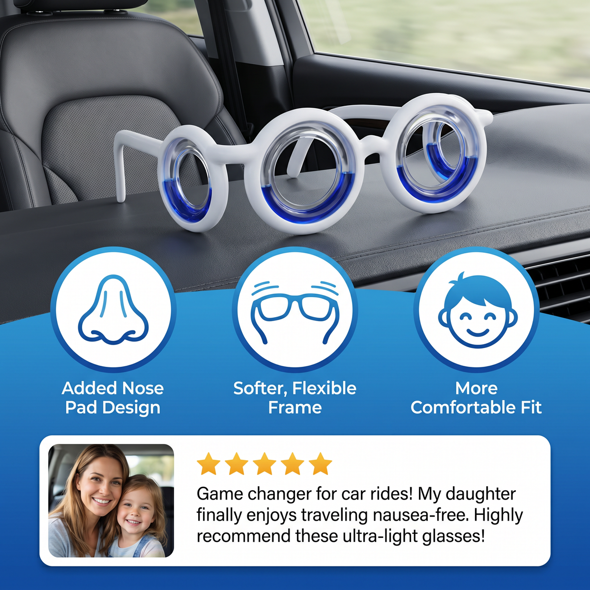 Kids Motion Sickness Glasses – Ultra-Light Relief for Travel Nausea