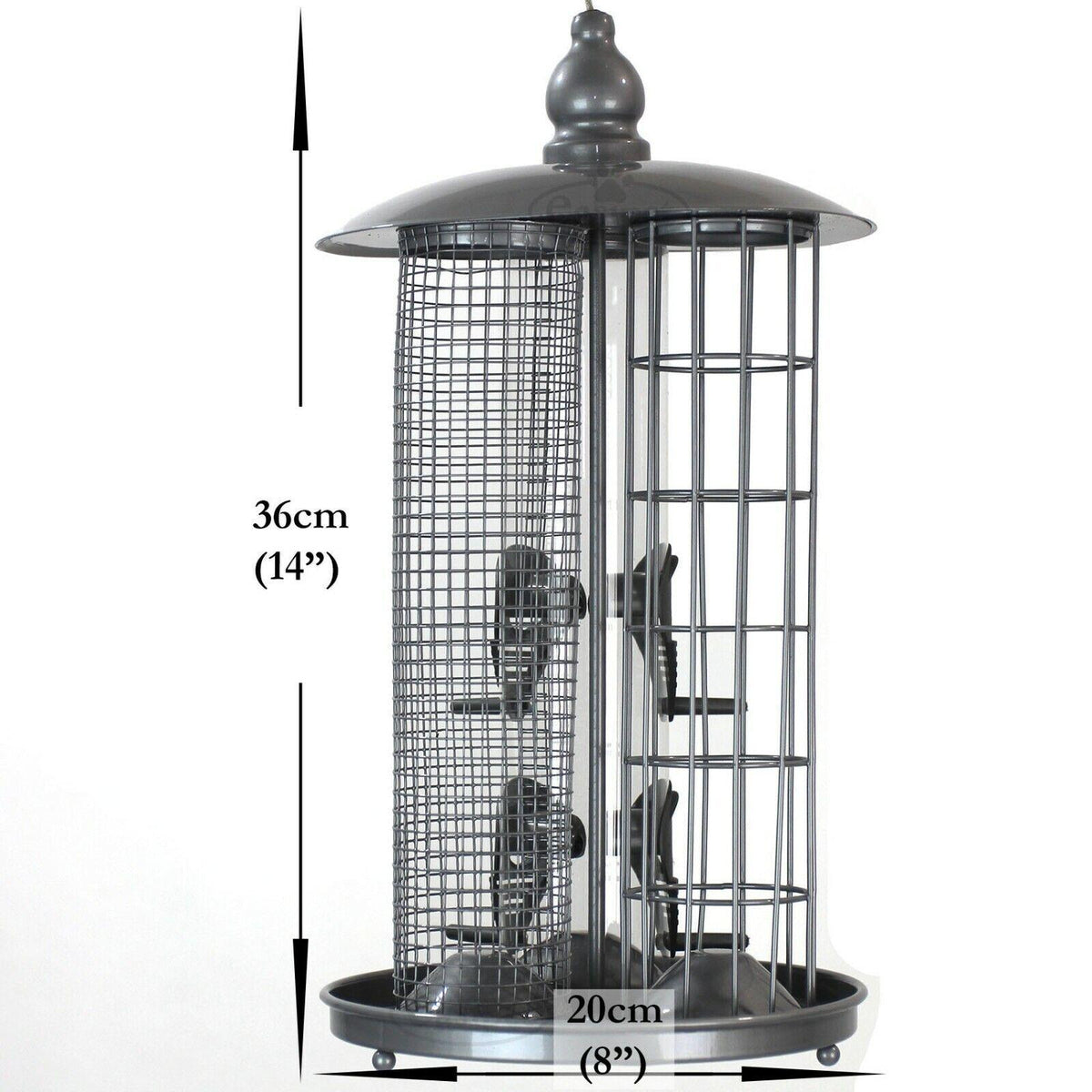 Bird Feeders on Trees - 3-in-1 Seed Nut Fat Ball Garden Feeding Station Hanging Wild Bird Feeder