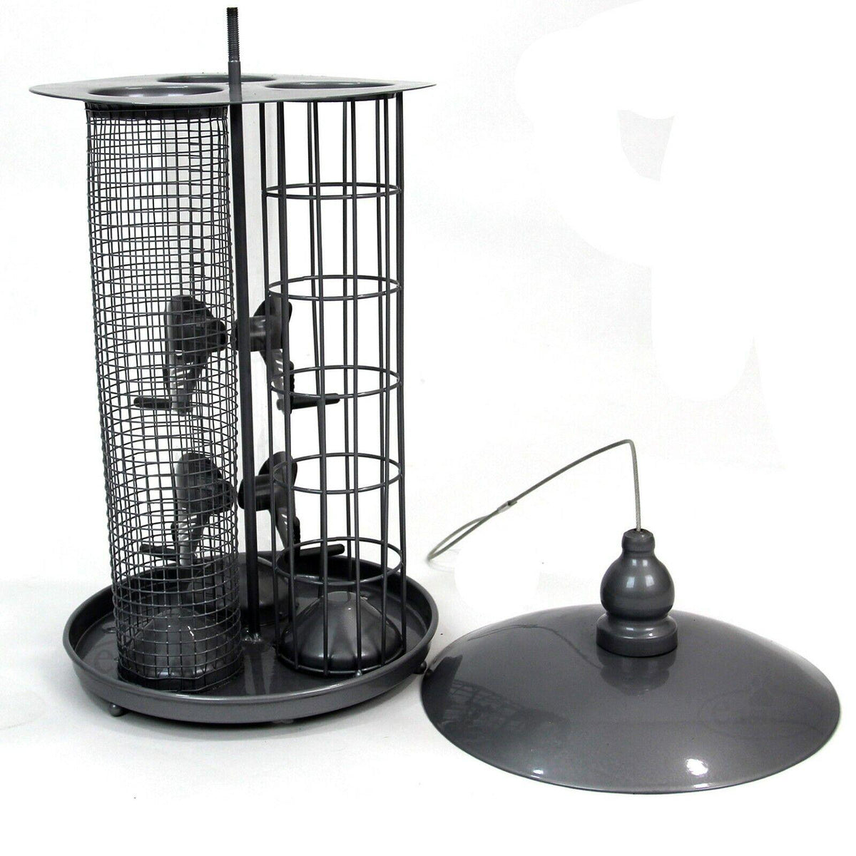Bird Feeders on Trees - 3-in-1 Seed Nut Fat Ball Garden Feeding Station Hanging Wild Bird Feeder