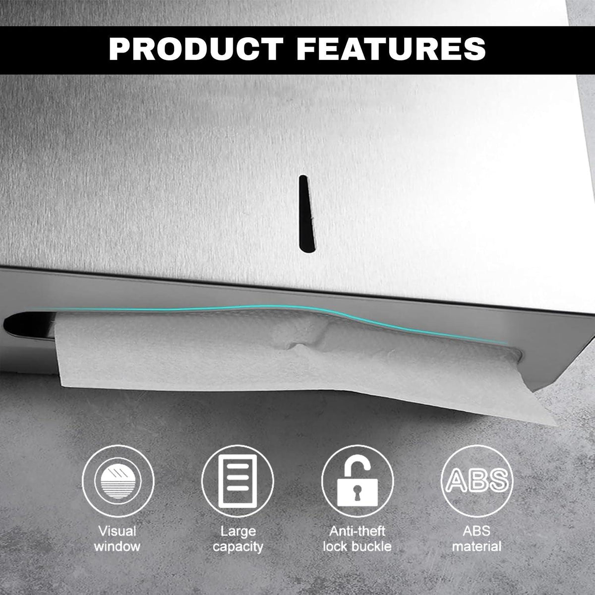 Bathroom Tissue Dispenser - Hand Paper Towel Dispenser Home Toilet Holder Wall Mounted Bathroom Tissue Box