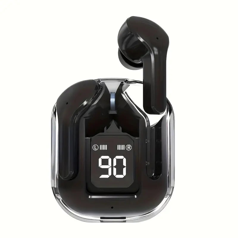 Airwatch Transparent TWS Wireless Earbuds – LED Display, Hi-Fi Sound, Gaming Headphones with Mic