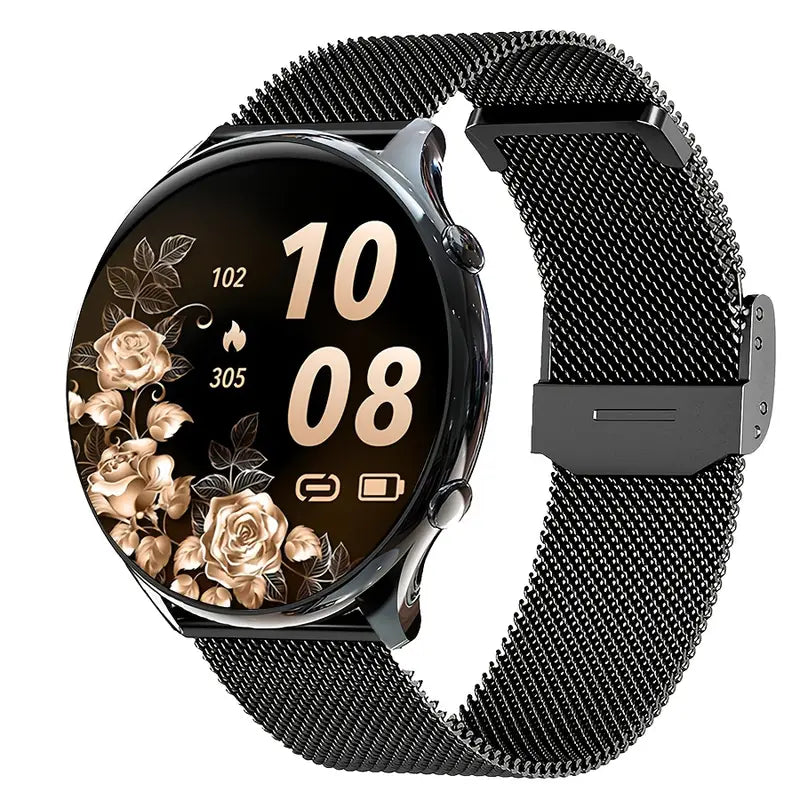 Women’s Smartwatch – Elegant Mesh Strap & Fitness Tracker, Notifications