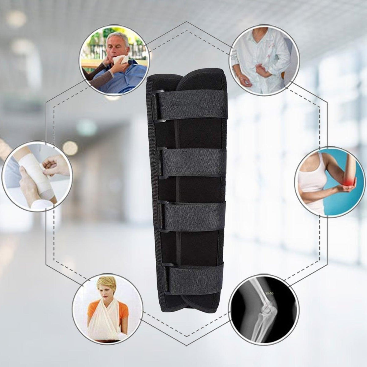 Elbow Joint Brace - Adjustable Arm Elbow Shoulder Support Splint Strap Relief Pain Correct Upper Limb