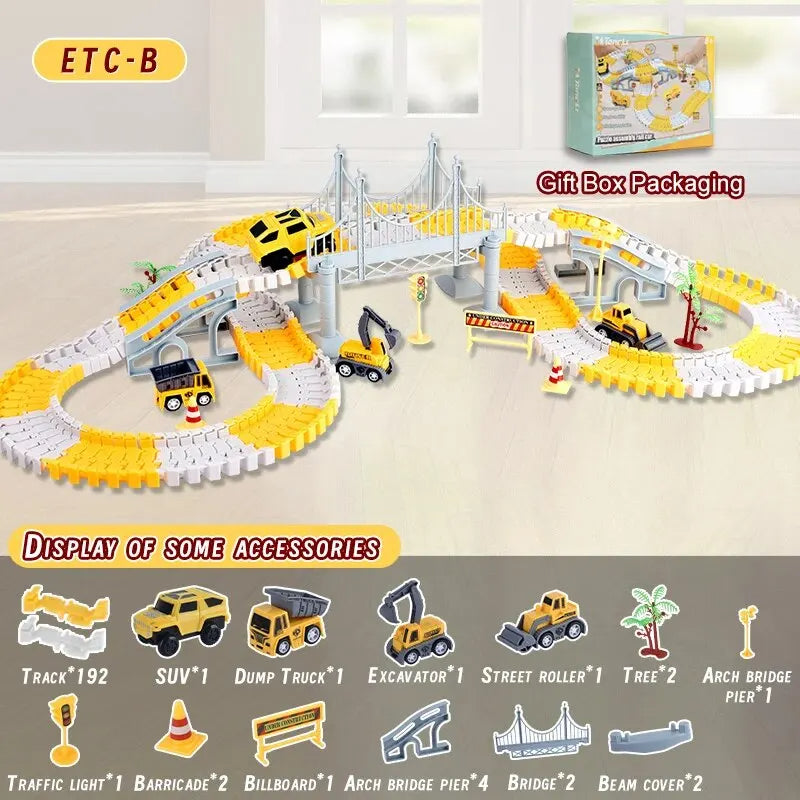 Adventure race track with track cars