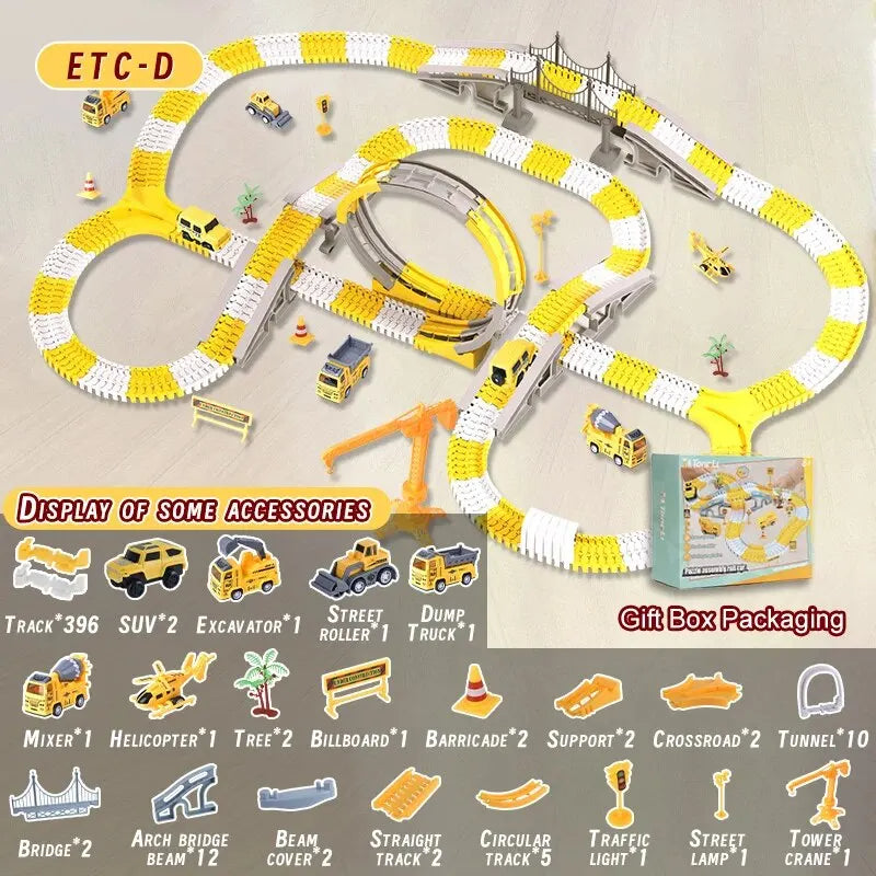 Adventure race track with track cars