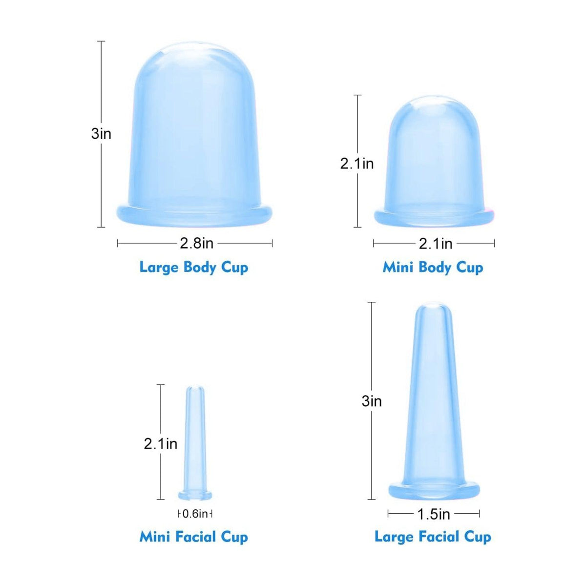 Silicone Cupping Set - Anti Cellulite Cup Massage Roller Vacuum Massage Cup Kit Body Cup Set