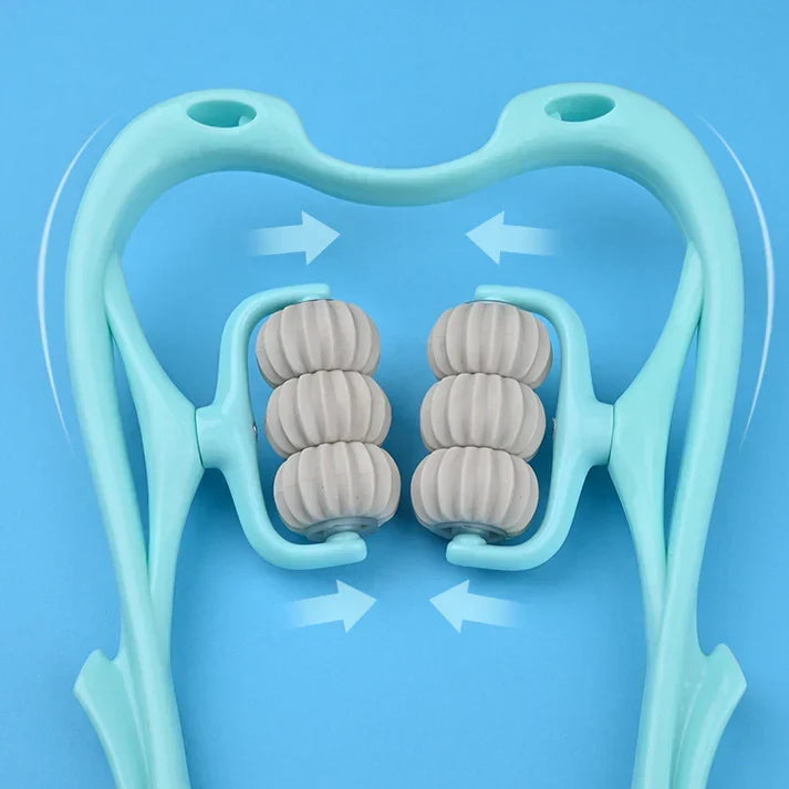 Multifunctional Manual Six-wheel Neck Massager Roller