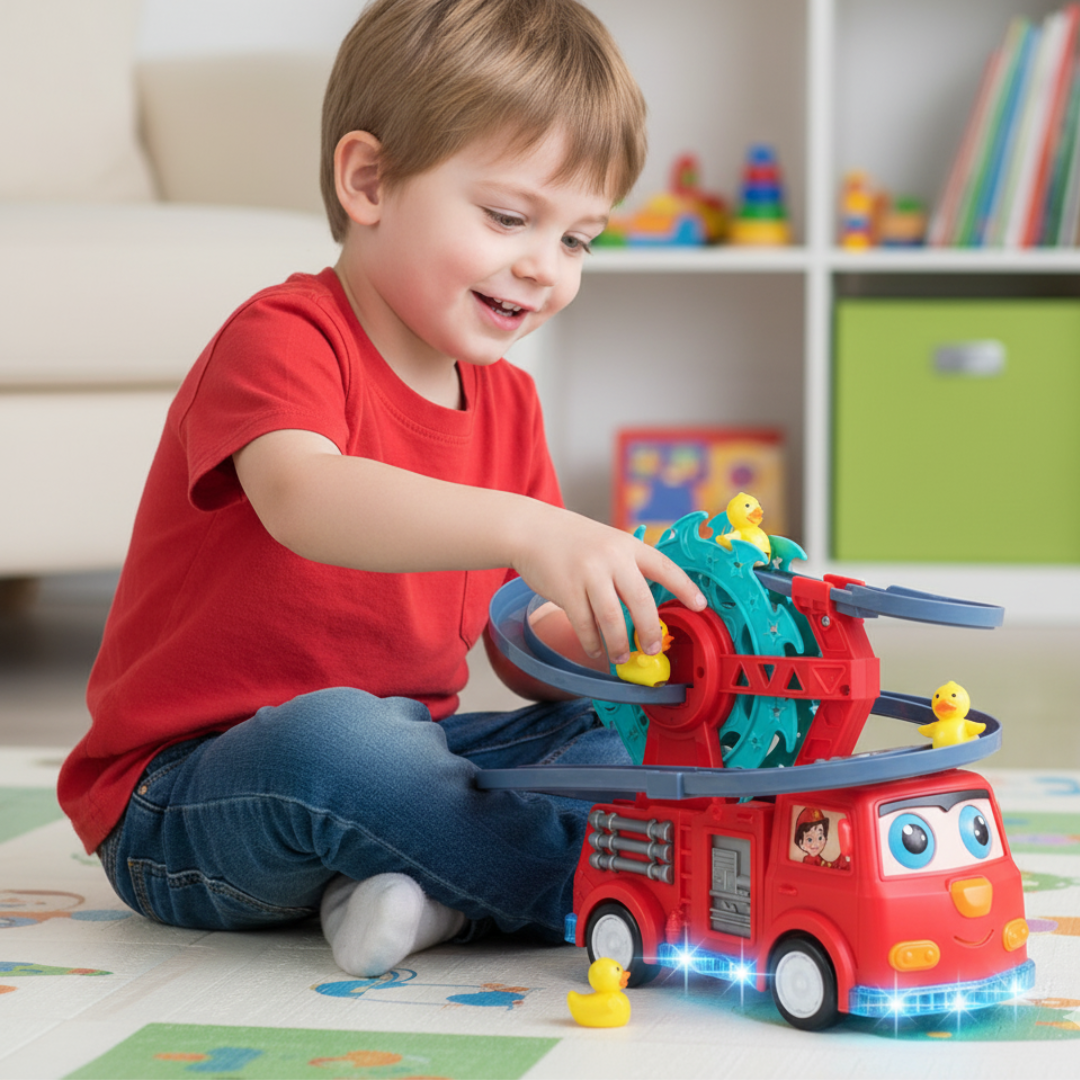 Fire brigade duck slide toy car