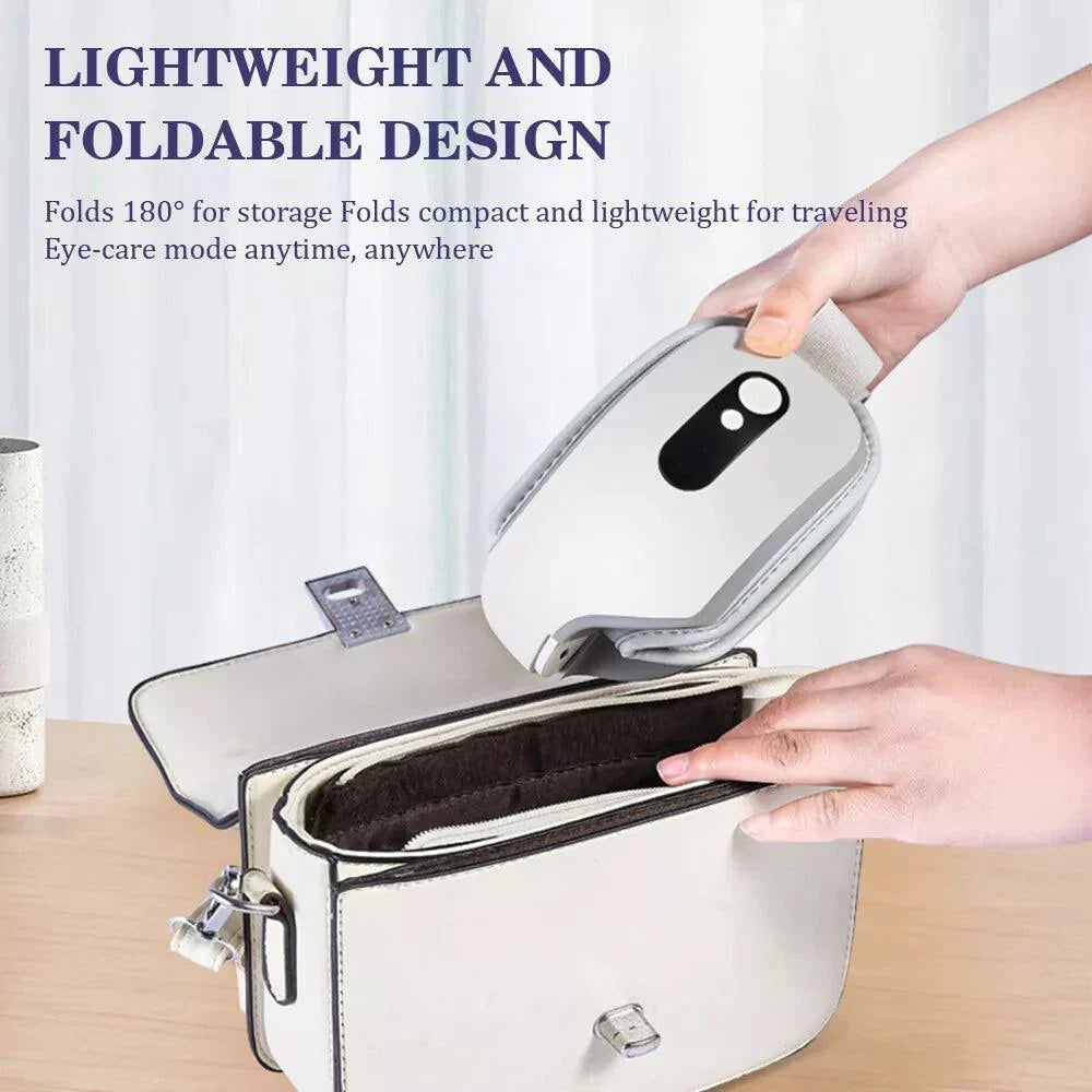 Electric Eye Massager - Rechargeable Eye Therapy Mask with Hot Compress/Air Pressure/Bluetooth Music and 5 Working Modes