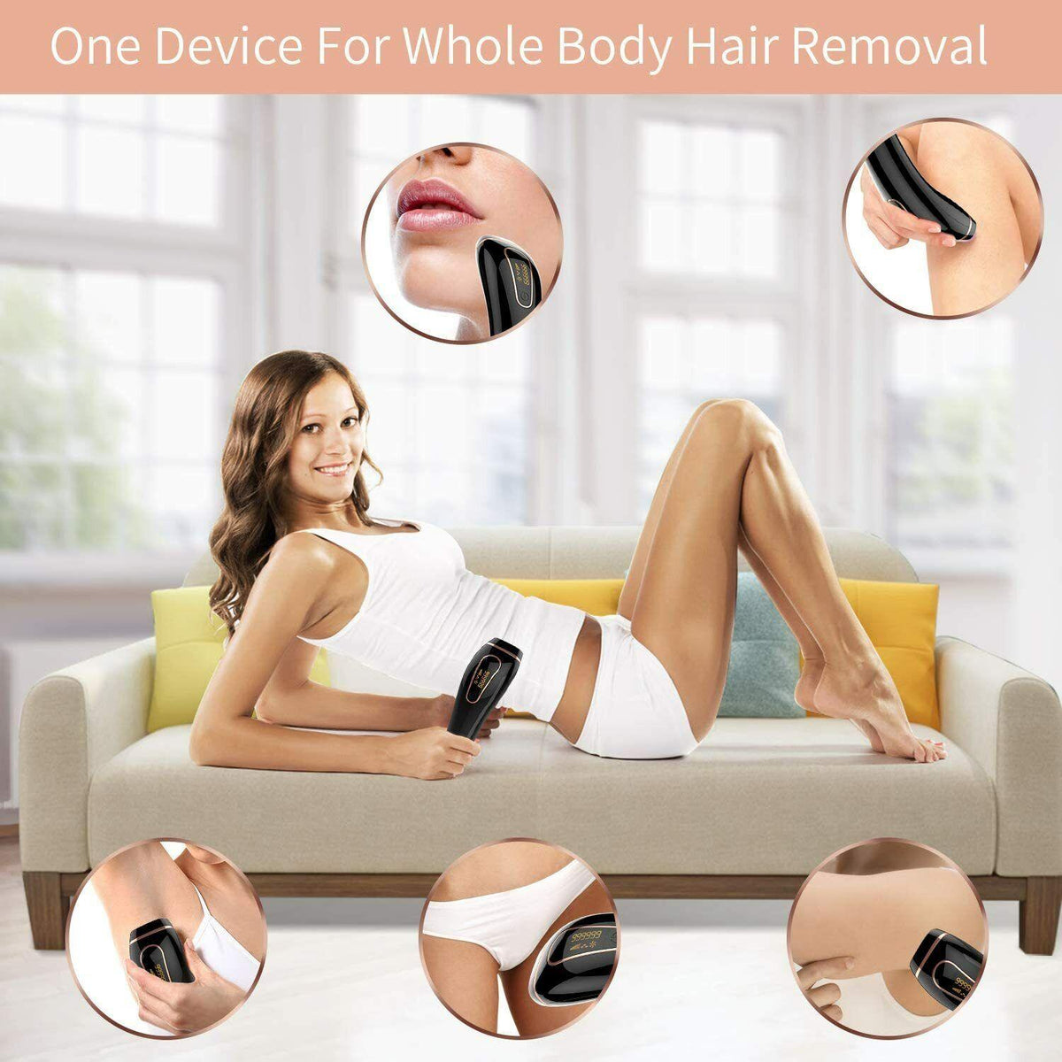 Home Hair Removal Laser - Laser Hair Removal Machine Permanent Painless Epilator Body Facial