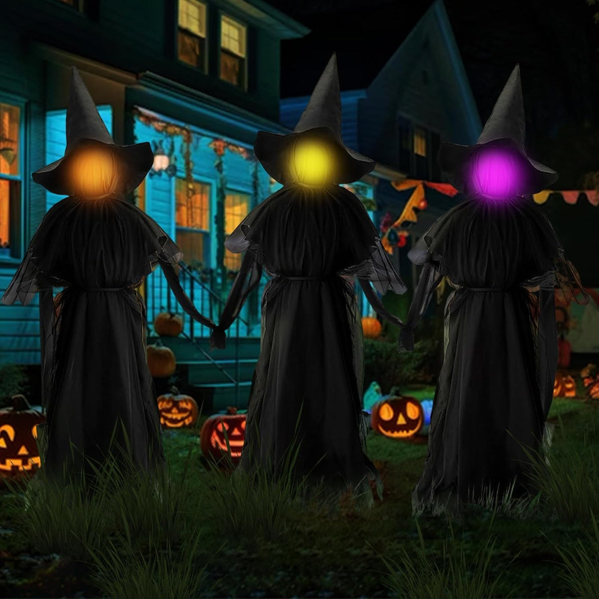 Light Up Witches – Outdoor Large Witches Cauldron on Tripod with Light Yard