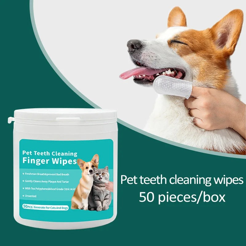 Tooth Cleaning Finger Wipes for Pets