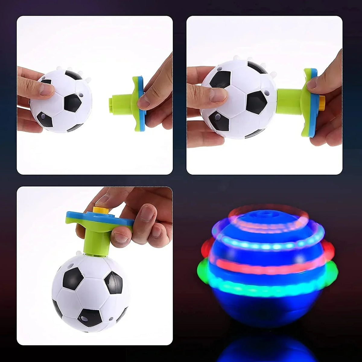 Luminous LED football spinning top Toy