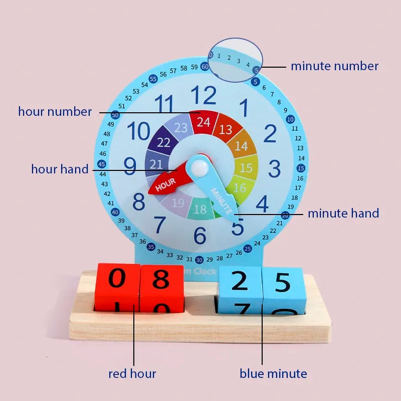 Educational Montessori clock & time learning toy