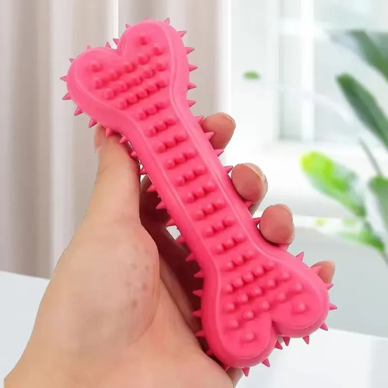 Soft Rubber Bite-Resistant Bone Shape Chew Toy for Dogs