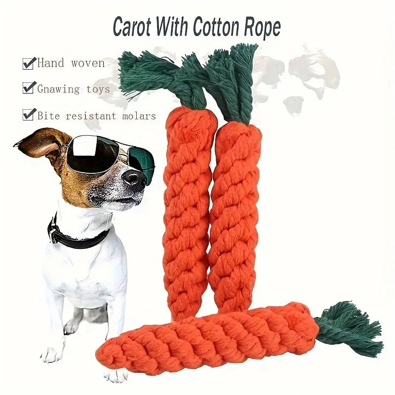 Carrot Cotton Rope Toy for Pets
