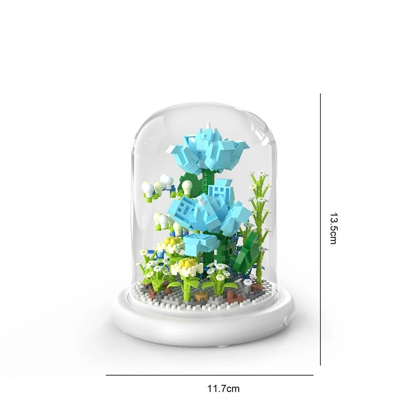 Elegant building block flower in a glass