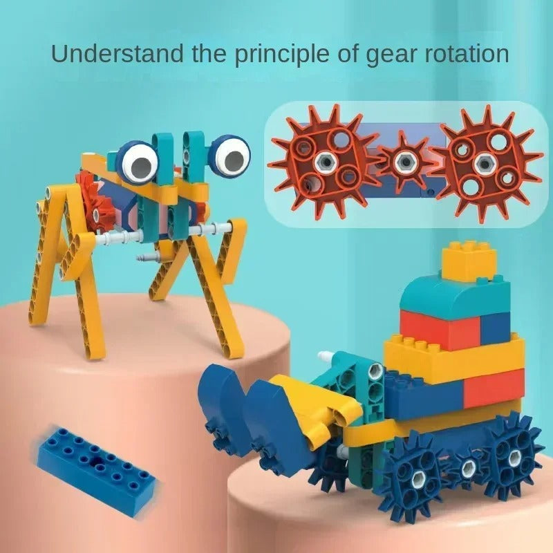 Science and education building blocks with motor