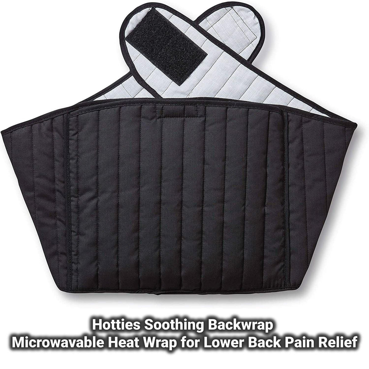 Microwavable Heat Wrap - Hotties Soothing Backwrap Microwavable Heat Wrap for Lower Back Pain Relief - Black Quilted