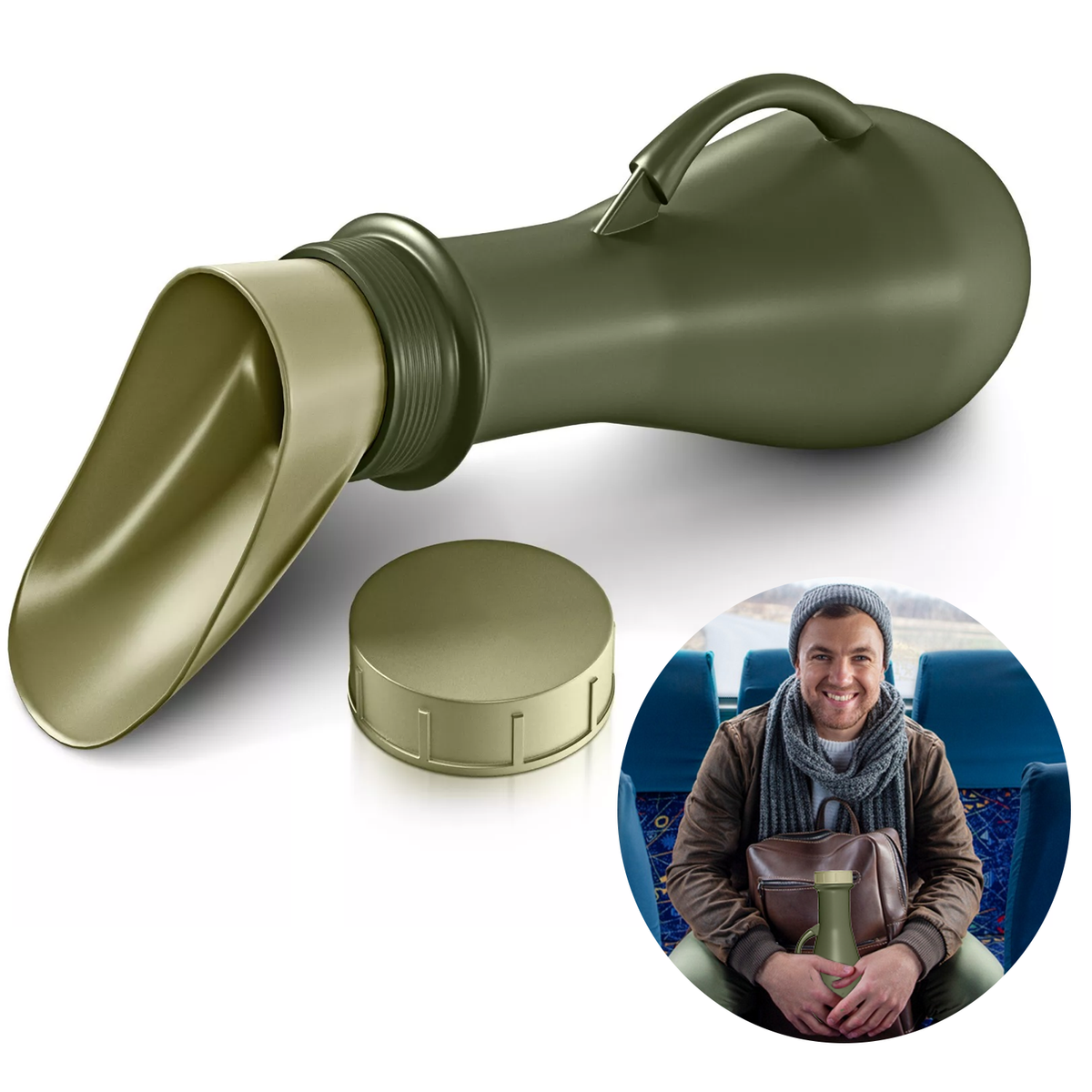 Portable Urinal Bottle – Travel Wee Bottle for Men & Women, Ideal for Car & Camping