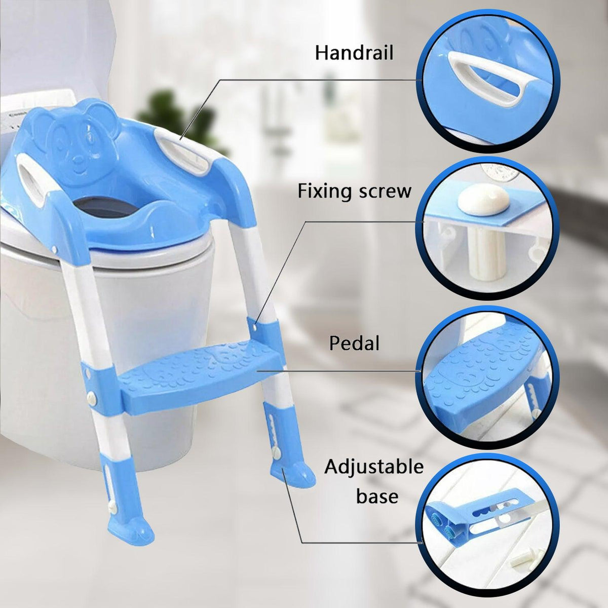 Potty Toilet Training Seat - Foldable Children Toilet Seat & Ladder Training Step Up Down Stool