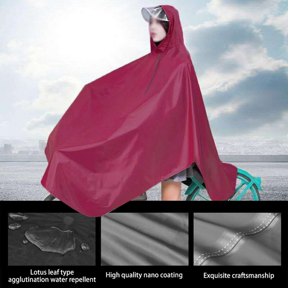 Best Cycling Rain Jacket - Bicycle Bike Raincoat Rain Cape Poncho Coat