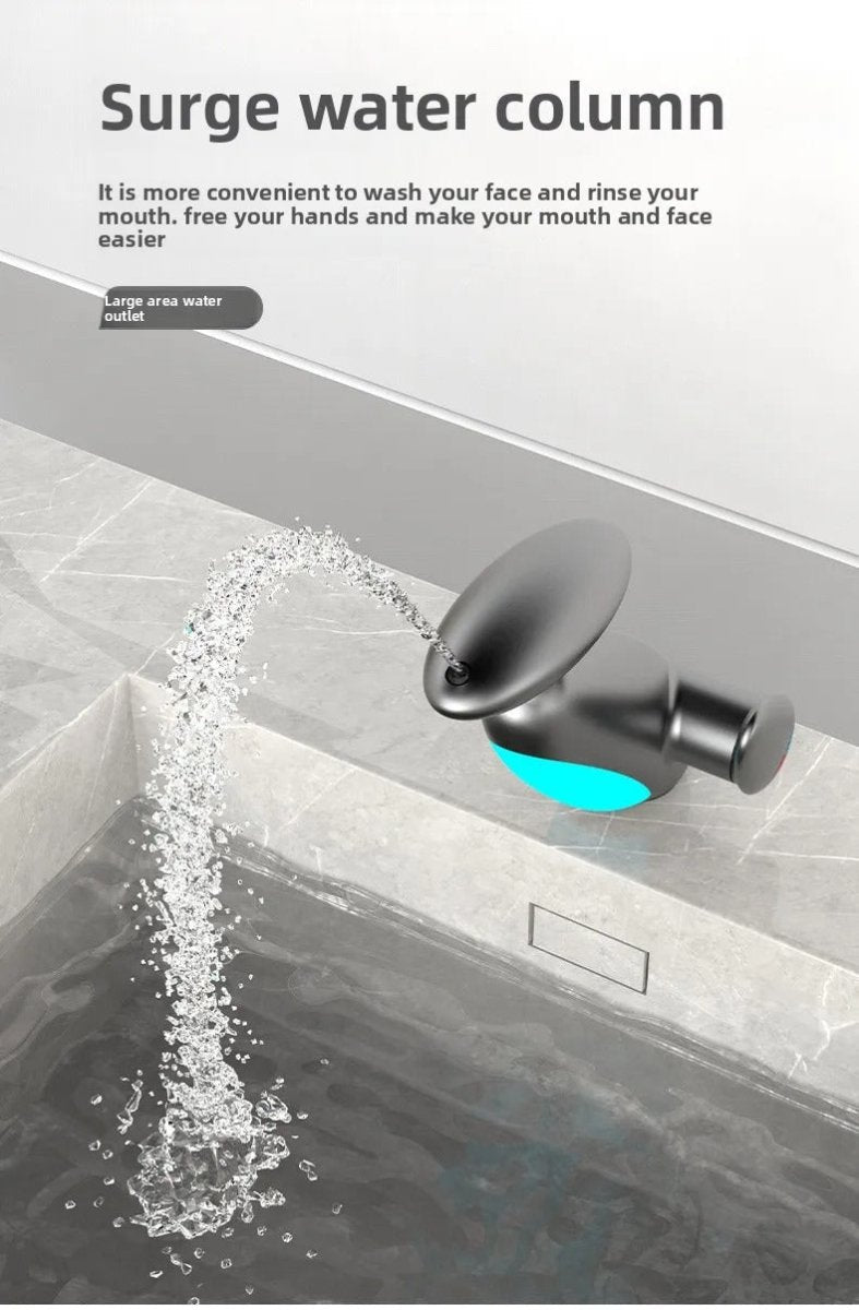 Smart LED Bathroom Faucet – 4 Water Modes, 360° Pull-Out Head