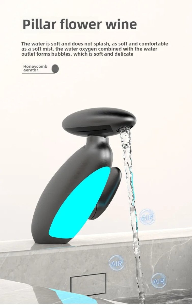 Smart LED Bathroom Faucet – 4 Water Modes, 360° Pull-Out Head