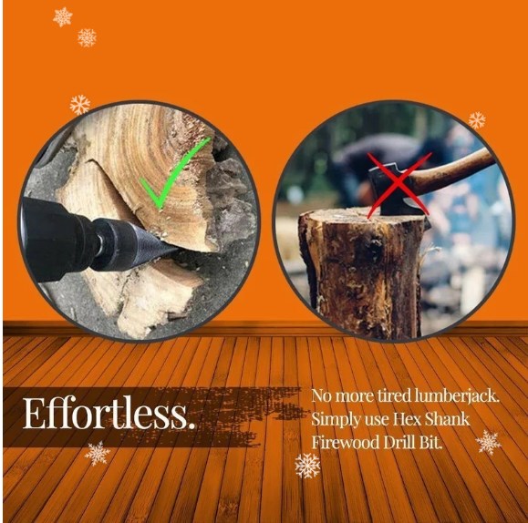 💥Hot Sale 50% Off💥Hex Shank Firewood Drill Bit