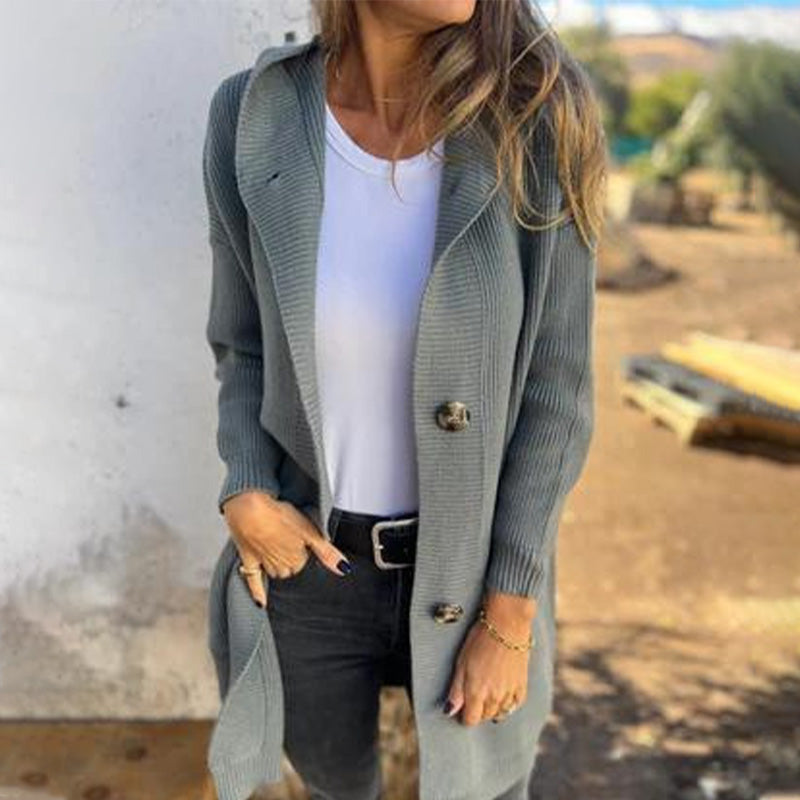 🌸Button-down cardigan with hood for women