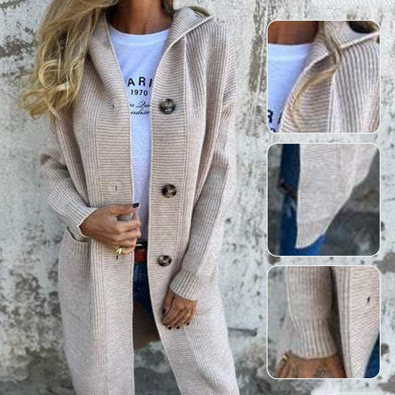 🌸Button-down cardigan with hood for women