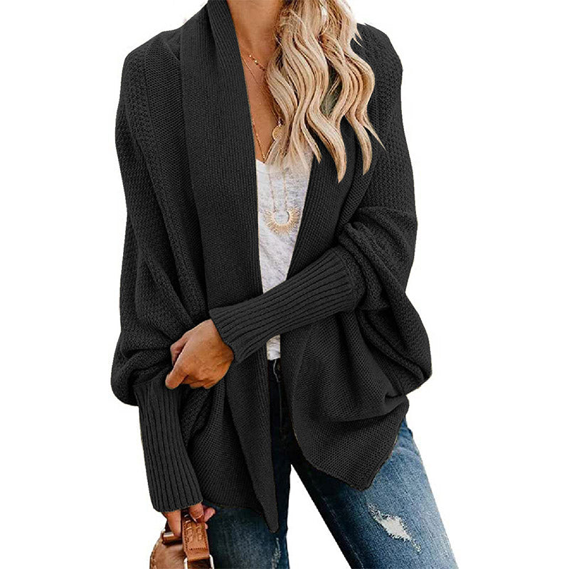 WOMEN'S BATWING CABLE KNITTED SLOUCHY OVERSIZED CARDIGAN SWEATER