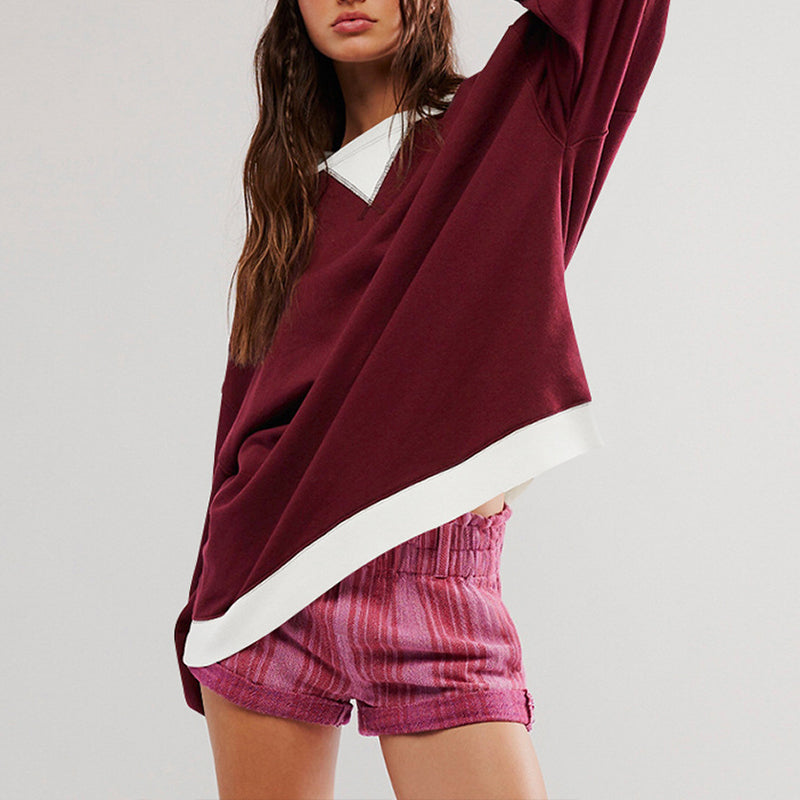 Women's Color Block Pullover Top