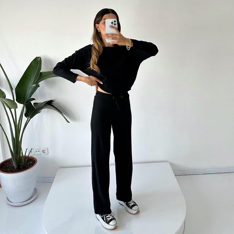 Women's Casual Solid Color 2-Piece Set