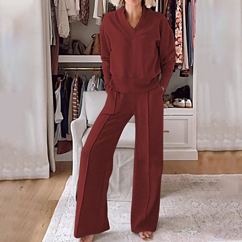 Women's casual fashion set (top + trousers)