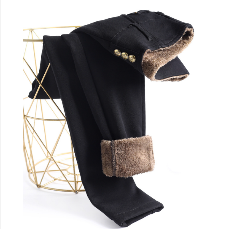 ❄️Winter New Arrival⚡Women's Thickened Warm High Waist Stretch Black Tight Trousers