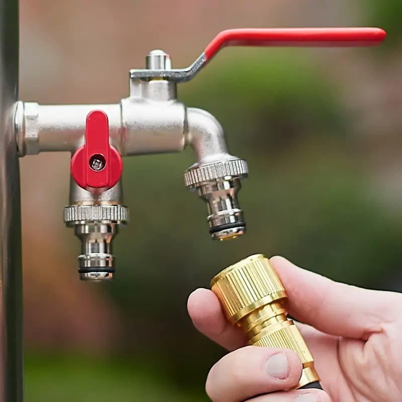 🔥Last Day 50% OFF🔥Universal Stainless Steel Double Outlet Garden Water Faucet