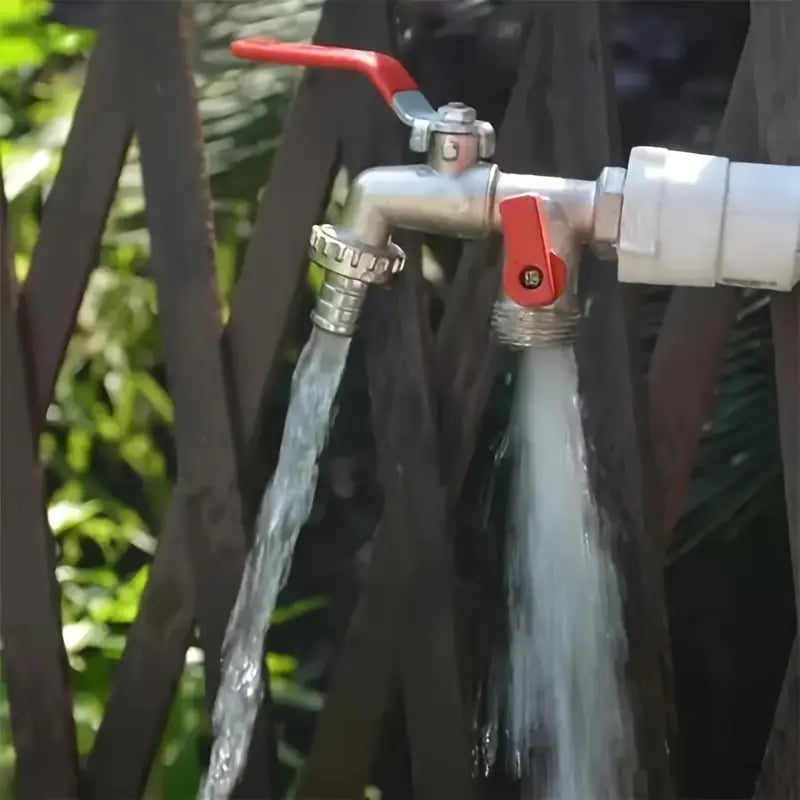🔥Last Day 50% OFF🔥Universal Stainless Steel Double Outlet Garden Water Faucet
