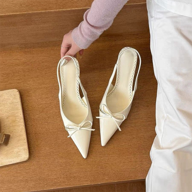 Women's Pointed Toe Slingback Mid Heel Sandals