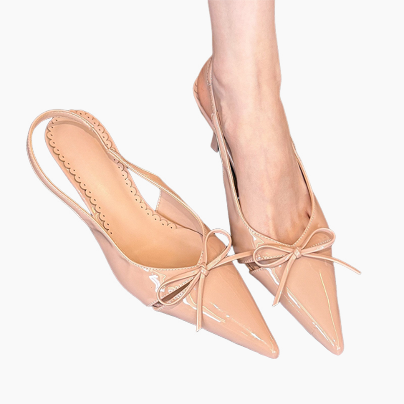 Women's Pointed Toe Slingback Mid Heel Sandals
