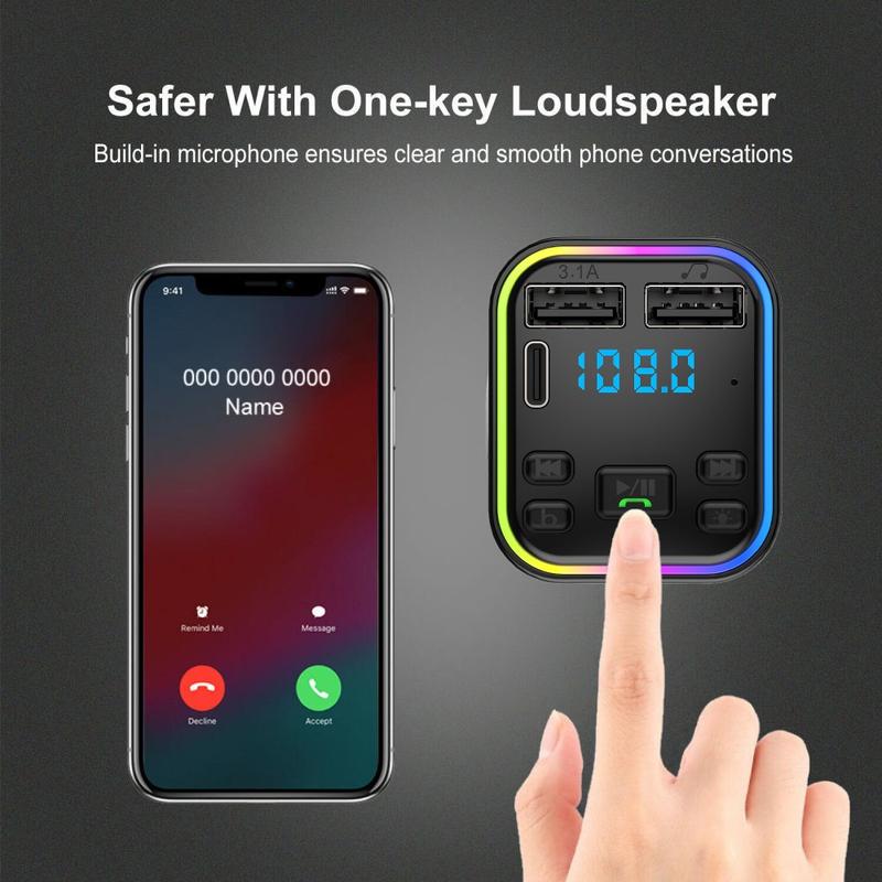 Colorful Lights Bluetooth Car MP3 Player