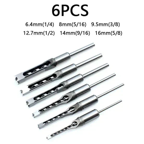 Square Hole Drill Woodworking Tools Auger Mortising Chisel Drill Set