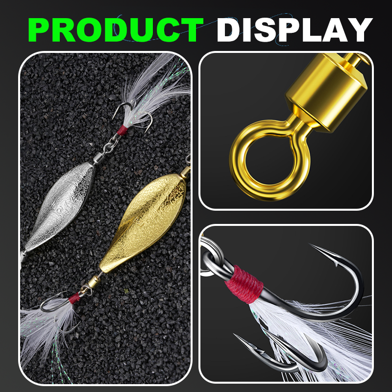 360° Rotation Fishing Lure with Sharp Feather Hook